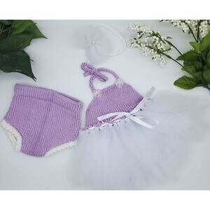Handmade Newborn Dress Set With Headband